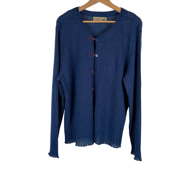 Peruvian Link Isabelle Alpaca Blend Cardigan Womens Size XL** Blue Knit Sweater - Picture 1 of 9